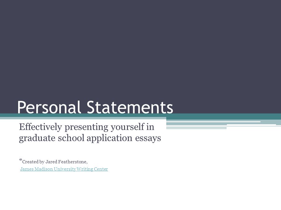 Personal statement jmu